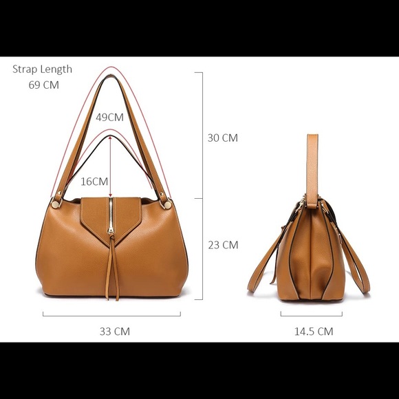 Brown handbag, shoulder bag - Picture 3 of 8